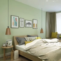 green solid color wallpaper pvc waterproof self adhesive vinyl contact paper bedroom wardrobe hotel decorative wall stickers