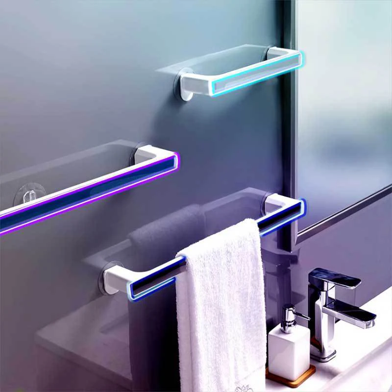 

Adhesive Towel Rack Bathroom Towel Bar Shelf Wall Mounted Towels Hanger Toilet Suction Cup Holder Kitchen Bathroom Organizer