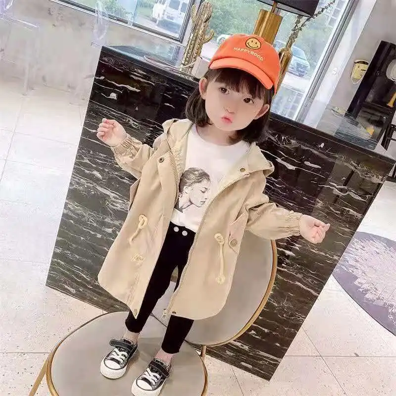 

Girls' Baby Windbreaker And Foreign Autumn Winter Korean Mid-length Children's Style Style Jacket Jacket Spring, New