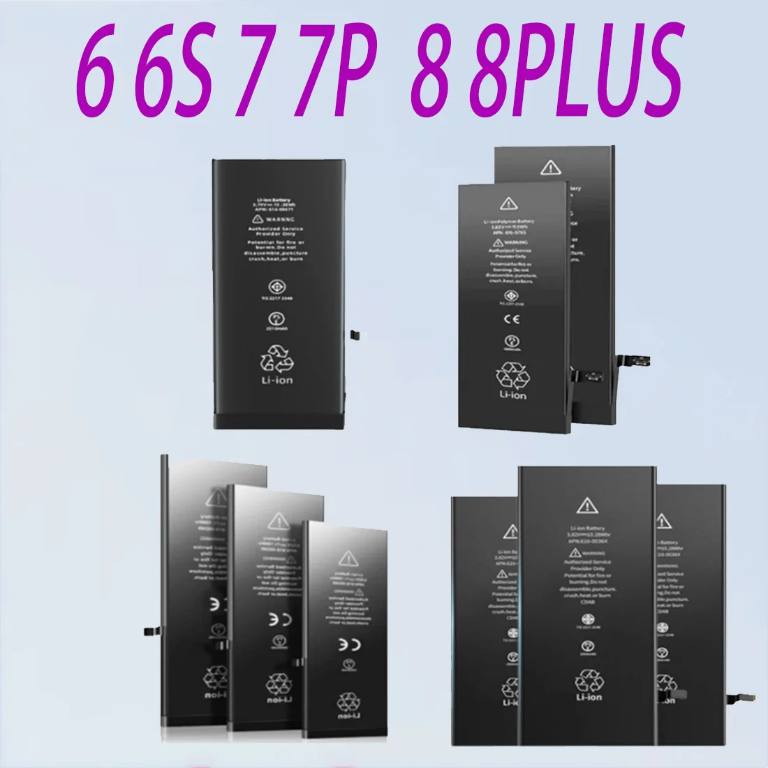 

A+++ Zero-cycle High-quality Battery For iPhone 5 6 6S 5S SE 7 8 Plus X Xs Max 11 Pro Mobile Phone With Free Tools Sticker