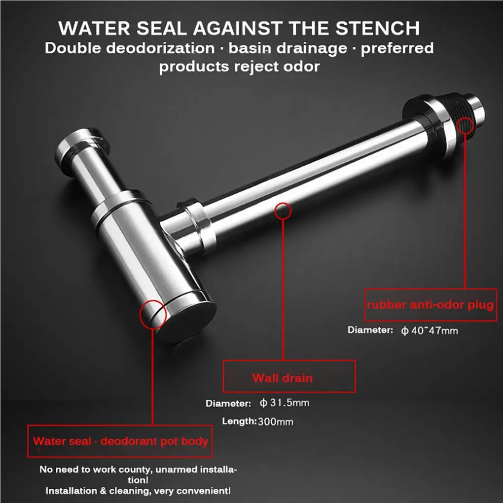 

Bottle Trap Chrome Basin Sink Pop Up Waste Slotted Strainer Toilet