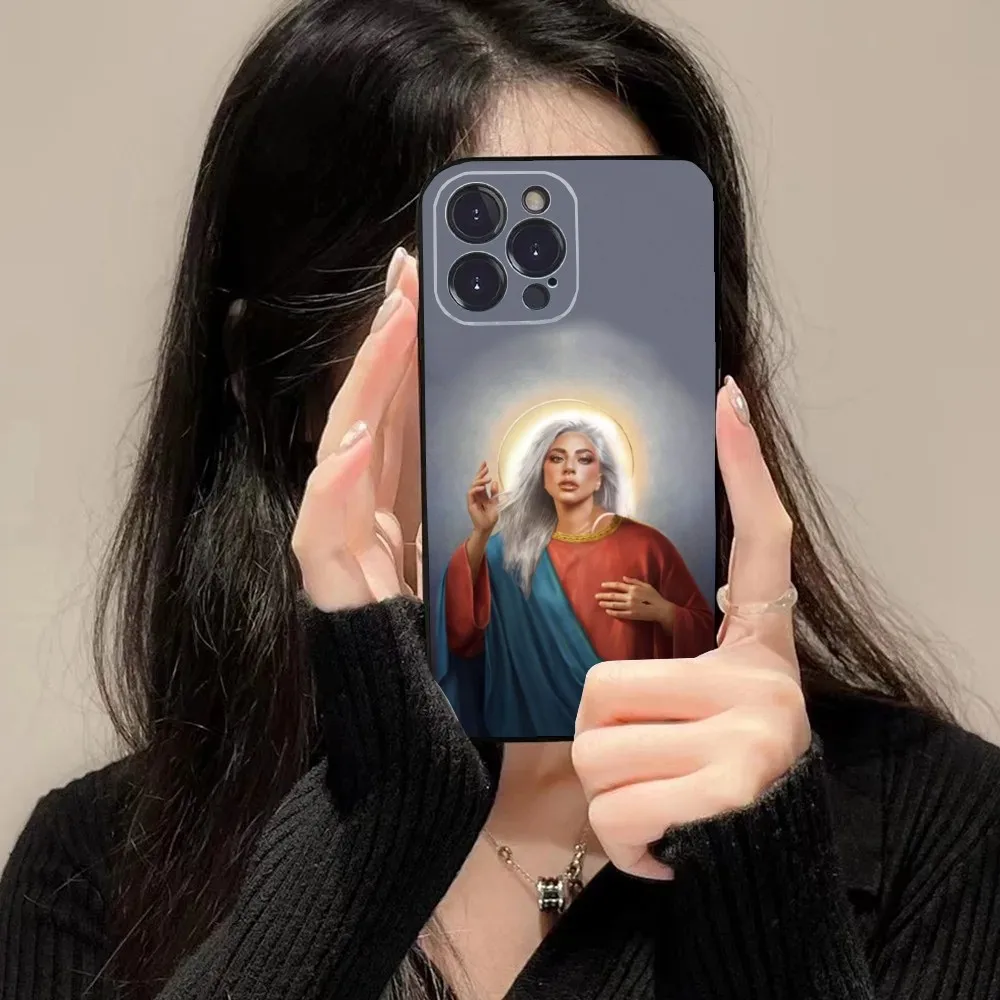 Singer L-Lady Gaga Phone Case For iPhone 16 15 14 13 12 11 Plus Pro Max XS X XR SE Mini 8 7 Soft Silicone Black Cover