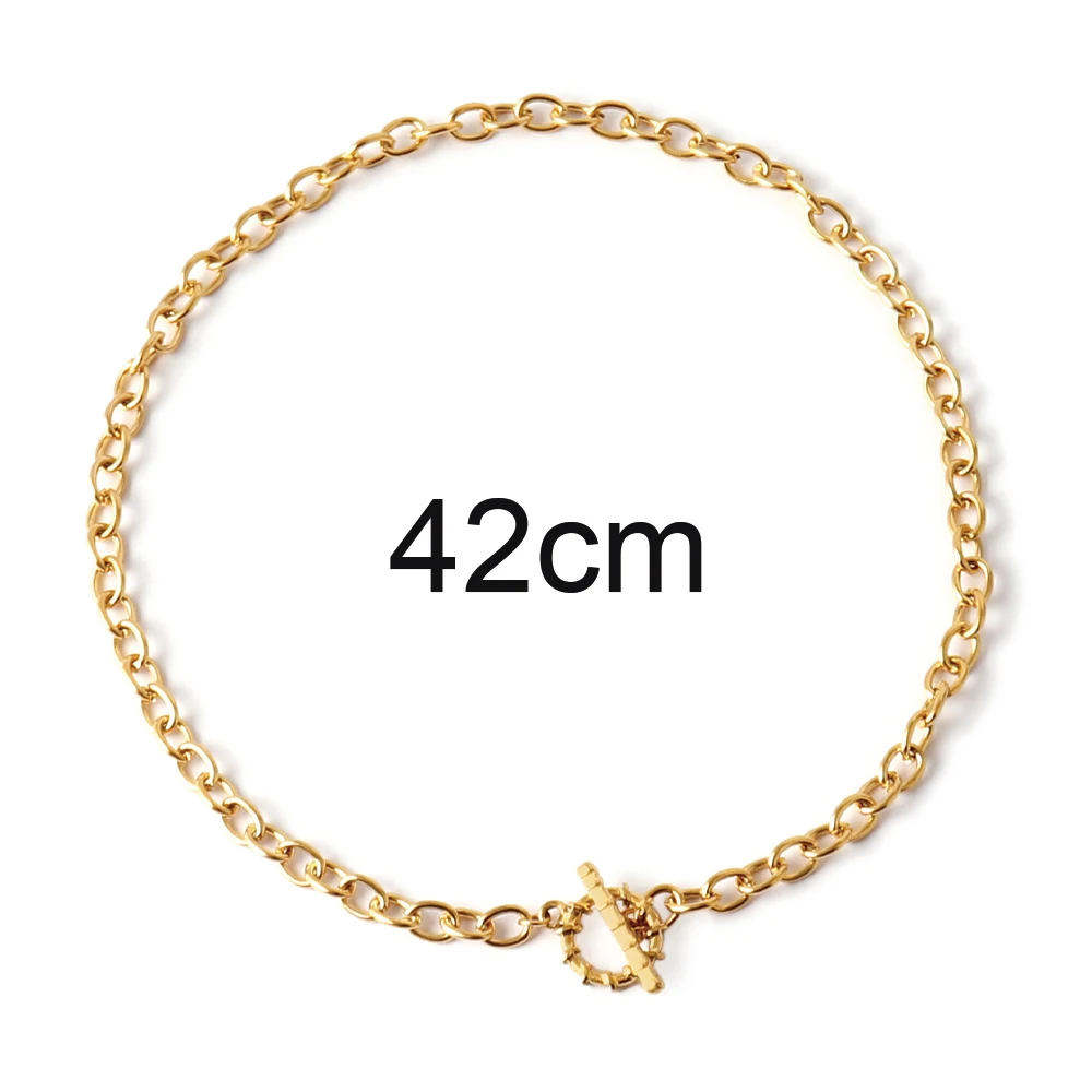 Ожерелье из нержавеющей стали в стиле панк для женщин толстая цепочка