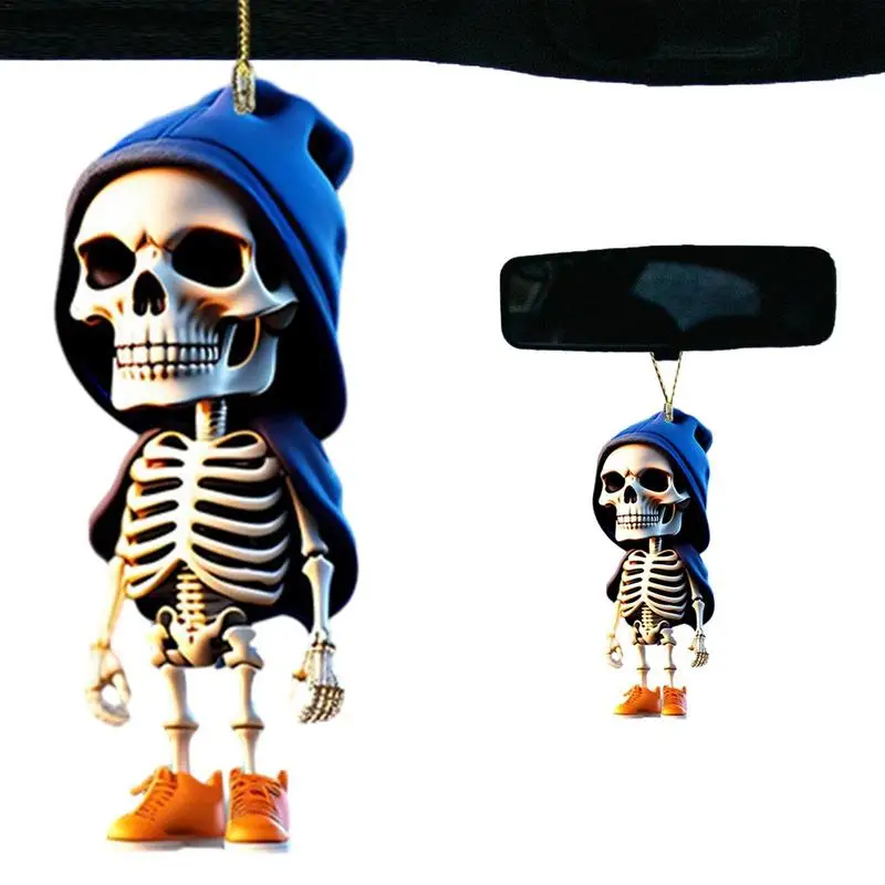 

Swing Car Dangle Skeleton Pendant Acrylic Swing Pendant For Rearview Decor Portable Bag Accessory For Halloween Party Foavors