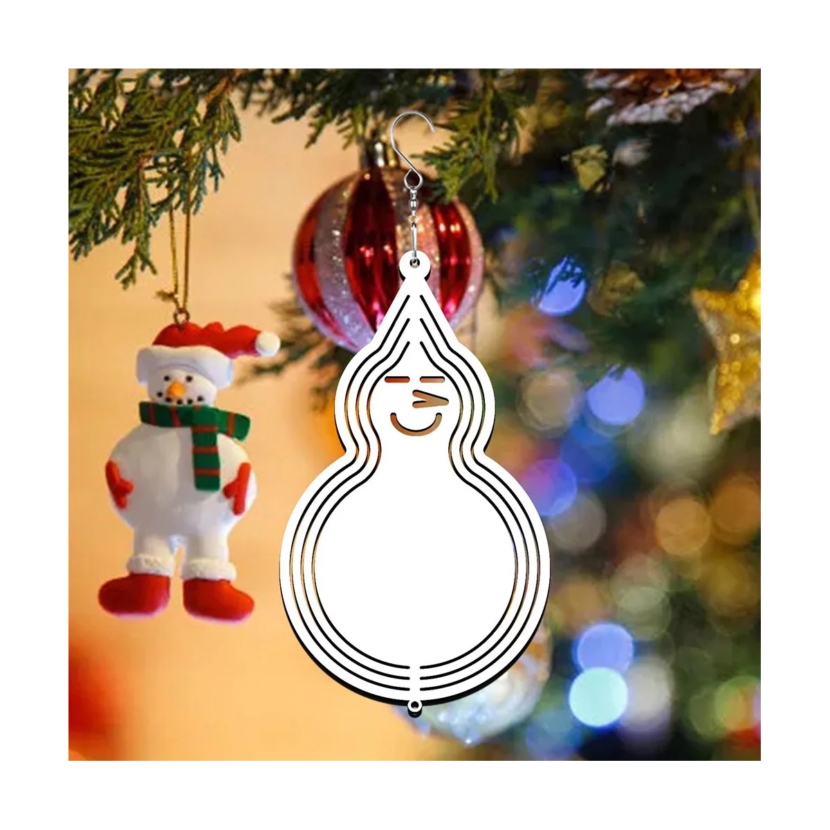 

9Pack 8 Inch Sublimation Wind Spinners Blanks Hanging Wind Spinners Christmas Decorate for Garden Decoration