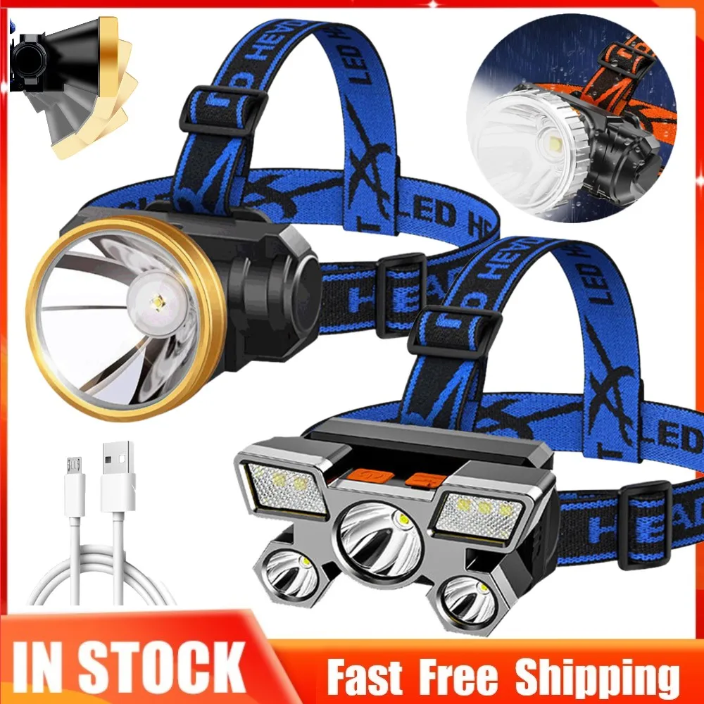 

Фонарь налобный светодиодный с зарядкой от USB, 4 режима работы