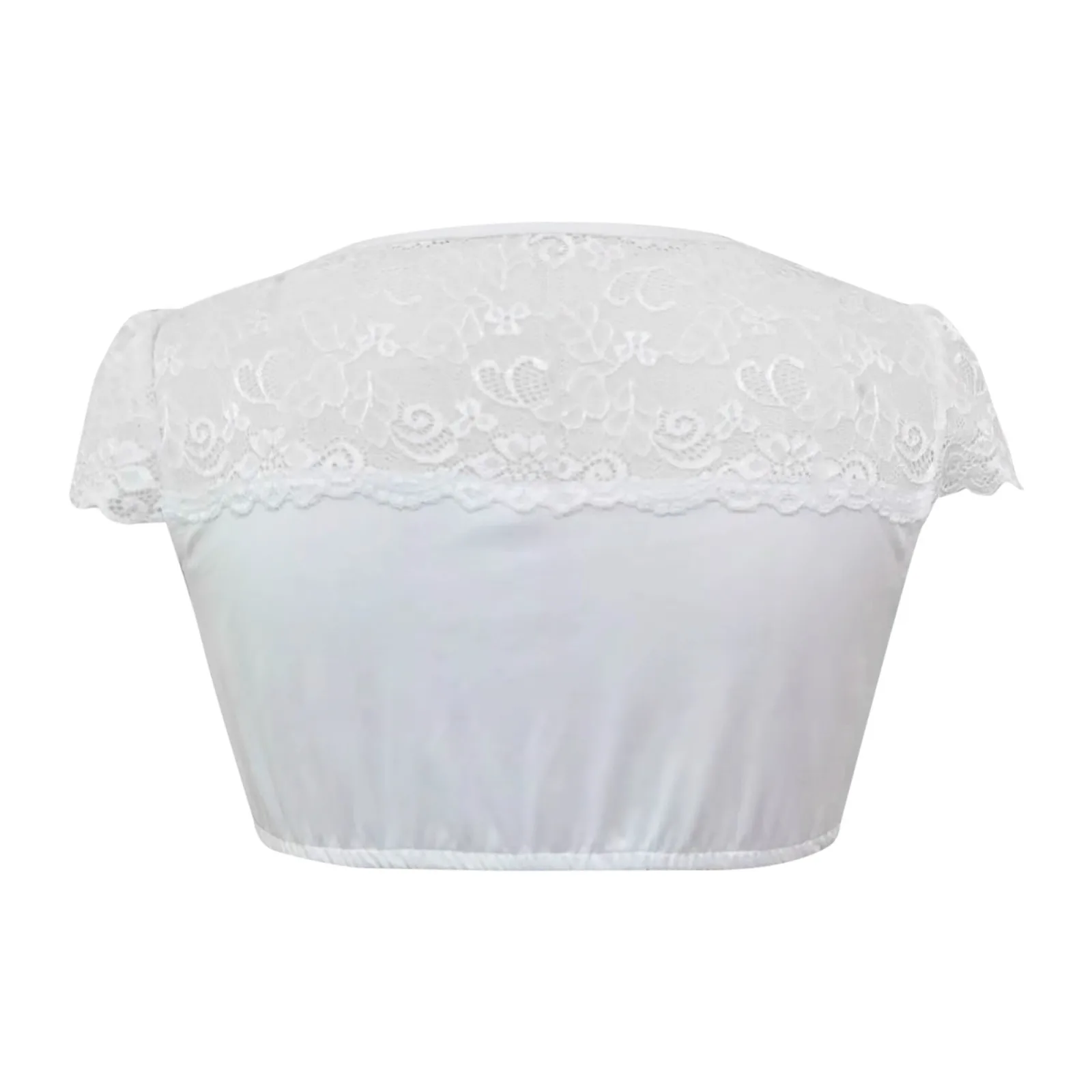 Белая Красочная Кружевная Блузка С Цветочным Принтом