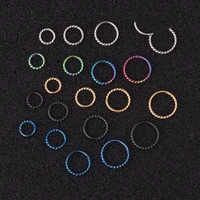 1pc 6mm 12mm 16g stainless steel hinged segment clicker ring row nose septum piercing helix cartilage daith twist hoop piercing