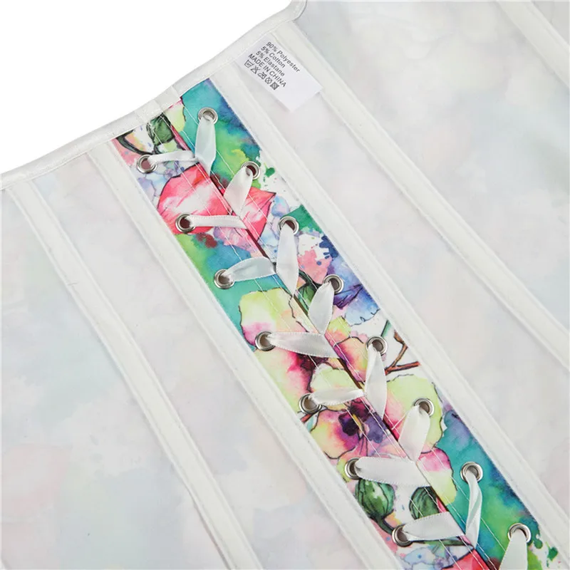 Модный женский корсет с коротким рукавом винтажный цветочный бюстгальтер обхват