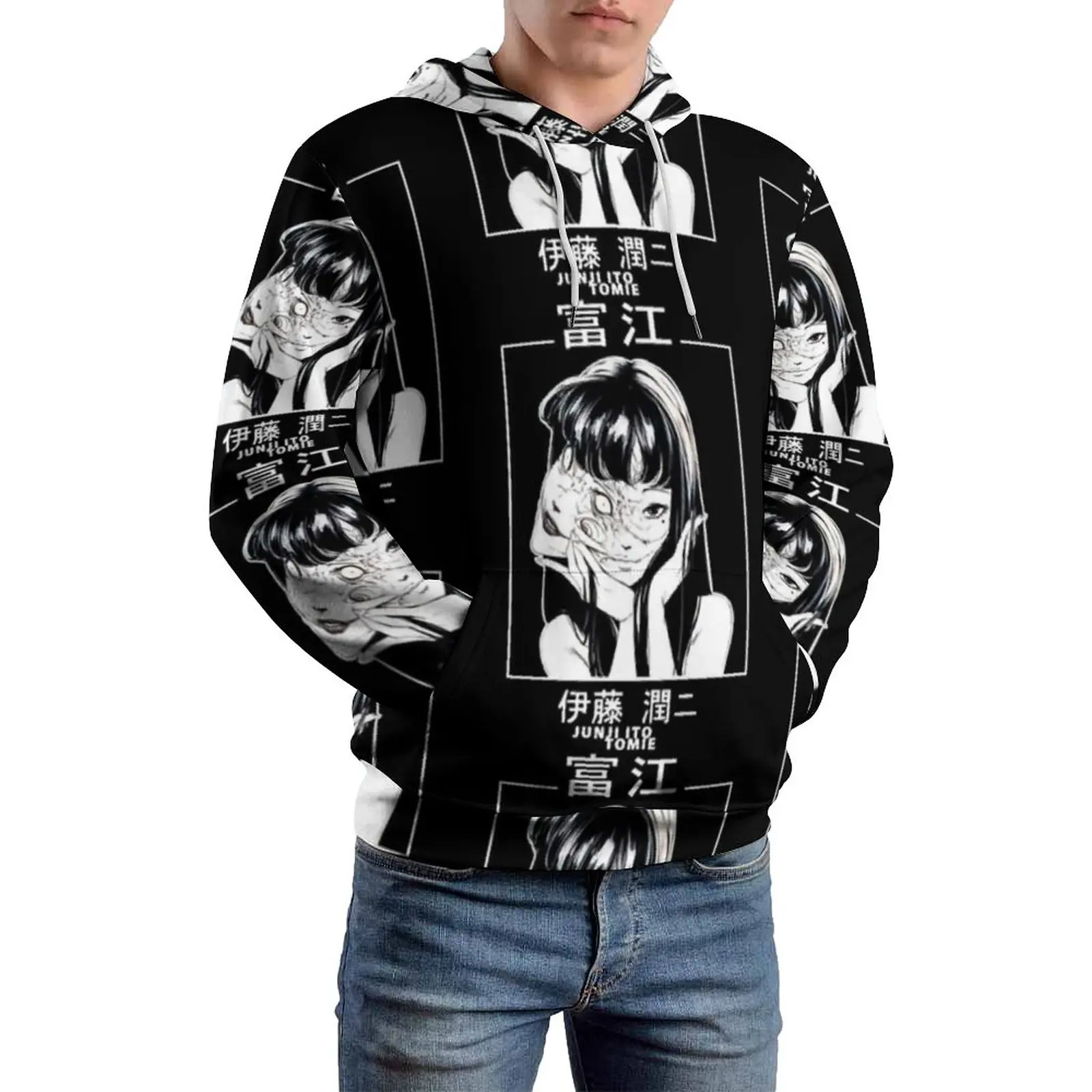 

Junji Ito Loose Hoodies Japanese Cartoon Scary Classic Pullover Hoodie Men Long Sleeve Aesthetic Custom Hooded Sweatshirts