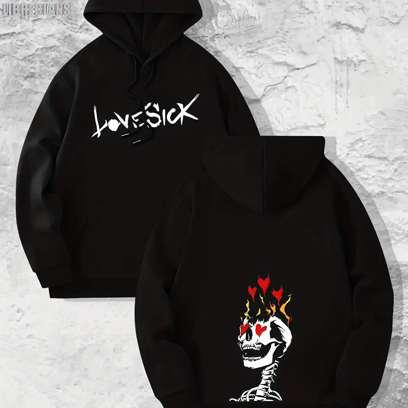 

LIBRECLANS 2023 Autumn New Hoodie Men's Pattern Design Pullover Hooded Sweatshirt with Kangaroo Pocket Fashion Street Style