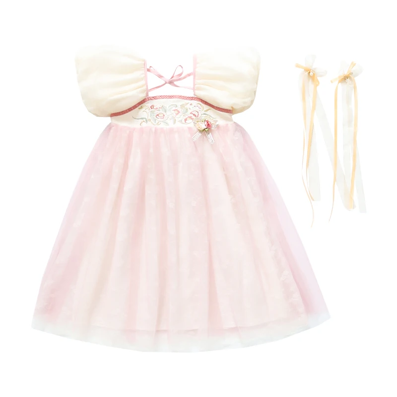 Летнее тонкое неувядающее платье Hanfu для девочек в западном стиле китайская