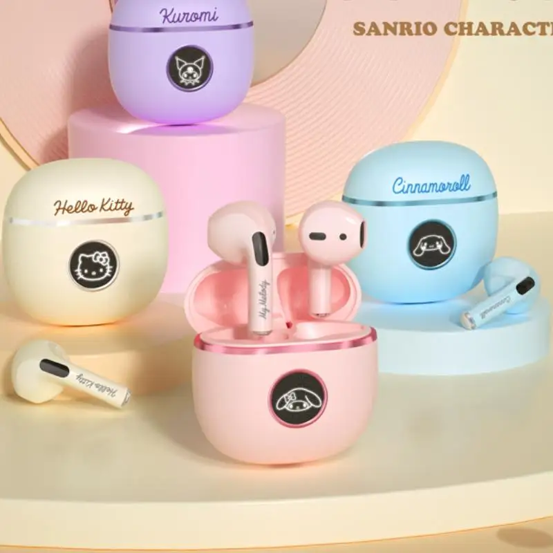

Hellokittys Kuromi Melody Portable Mini Wireless Earphone Student Sports Kawaii Genuine Sanrios Cinnamoroll Bluetooth Headset