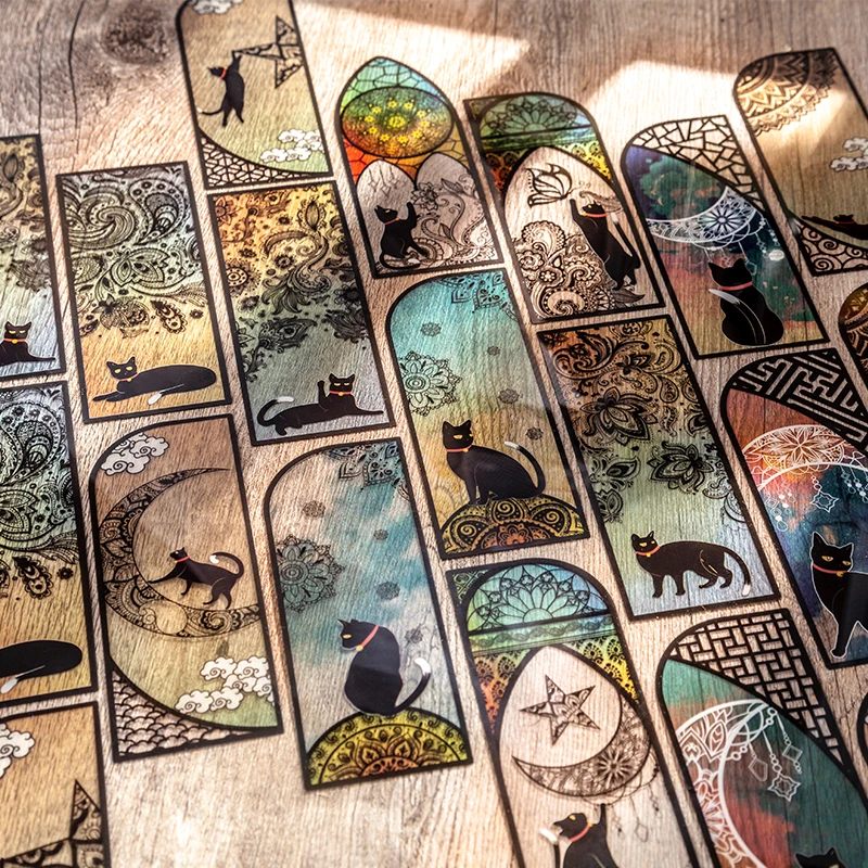 6pcs/pack Cat Bookmark Aesthetic Creative Stationery Reading Book Mark Kawaii Gift Junk Journal Page Marker Cute School Supplies |