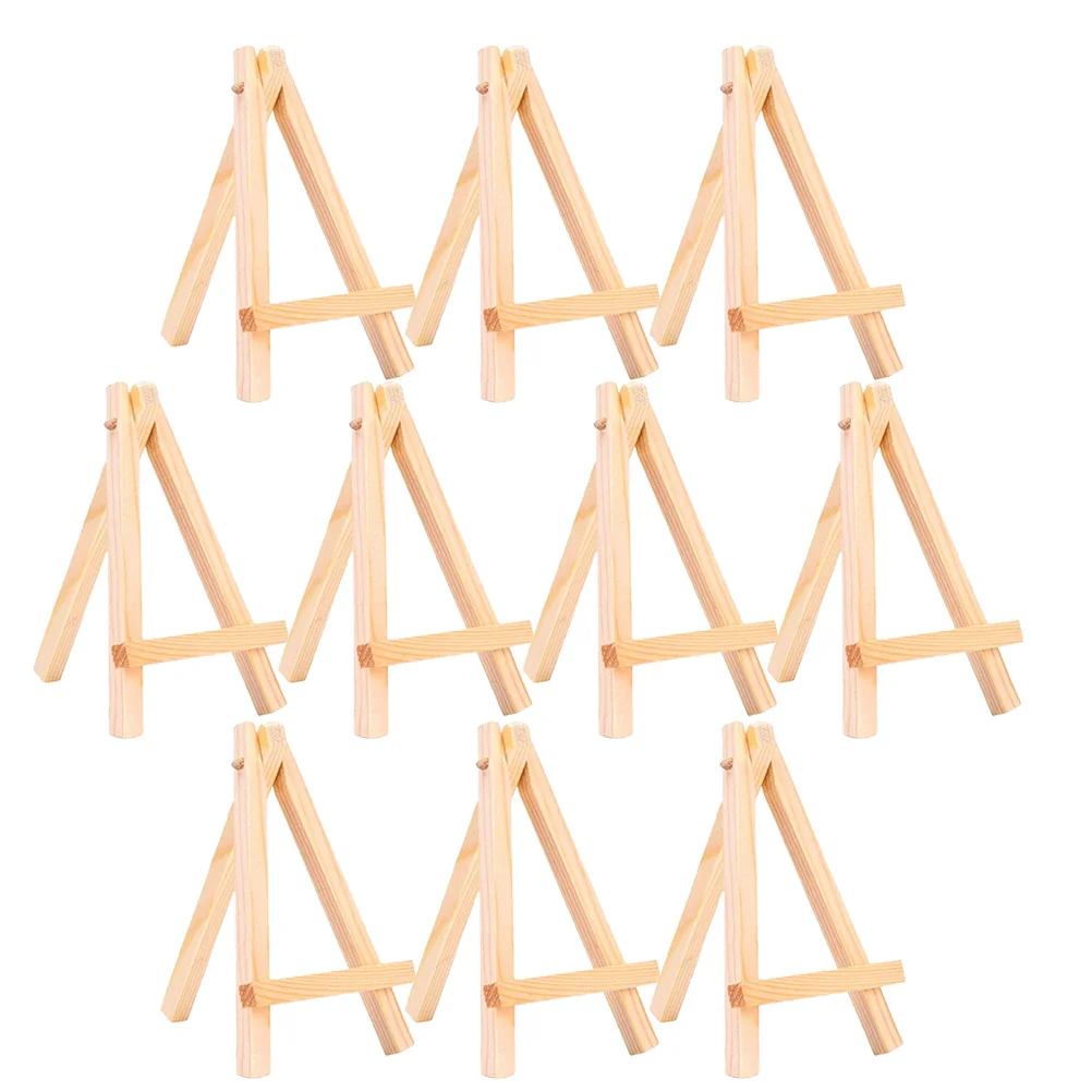 

10pcs Tripod Easel Stand Wood Picture Frame Easel Plate Stands Holder Tabletop Display Small Easel for Sketching Painting Frame