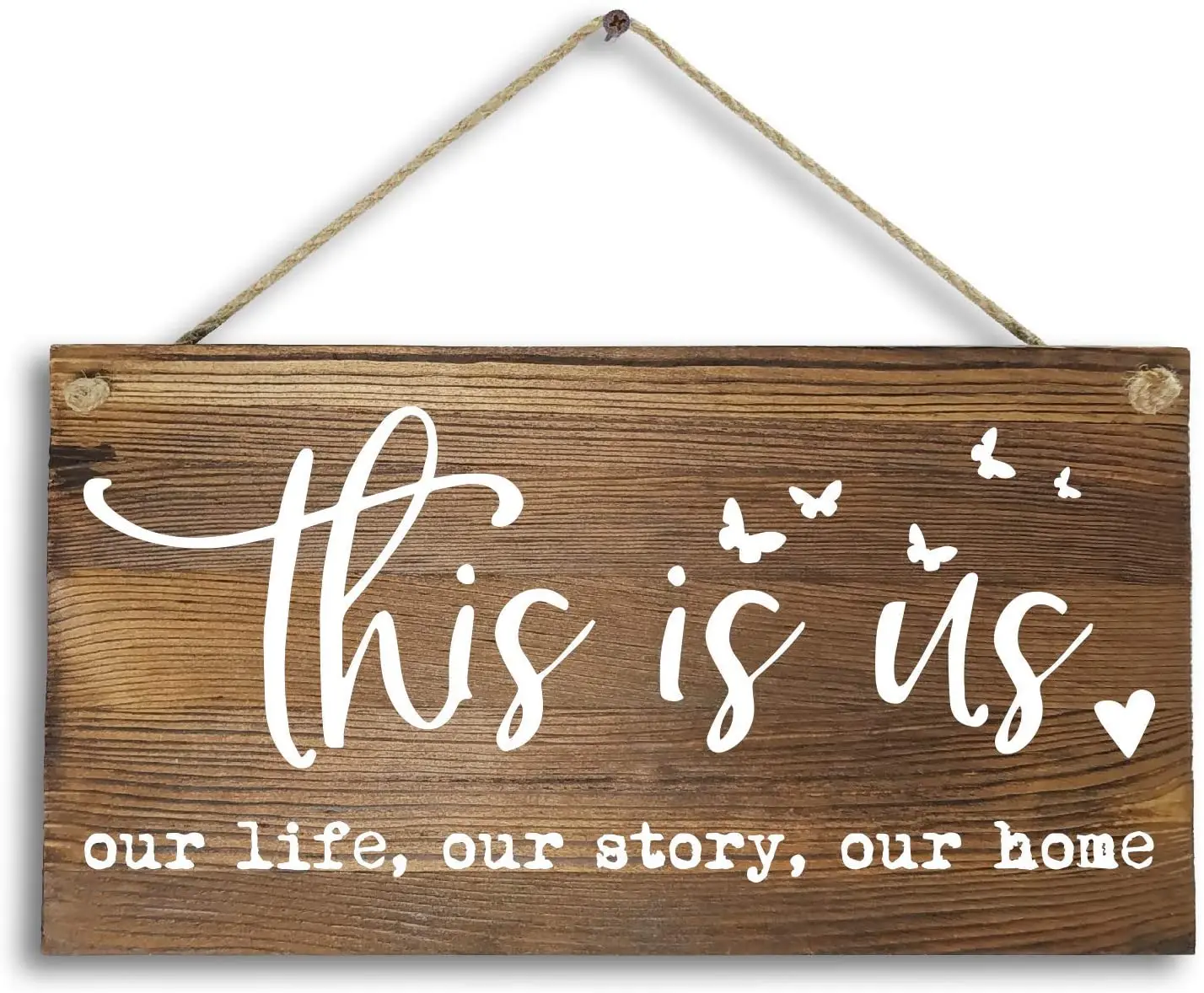 

Rustic Solid Wood Home Decor Sign Wall art Plaque -This is Us Our Life Our Story Our Home.