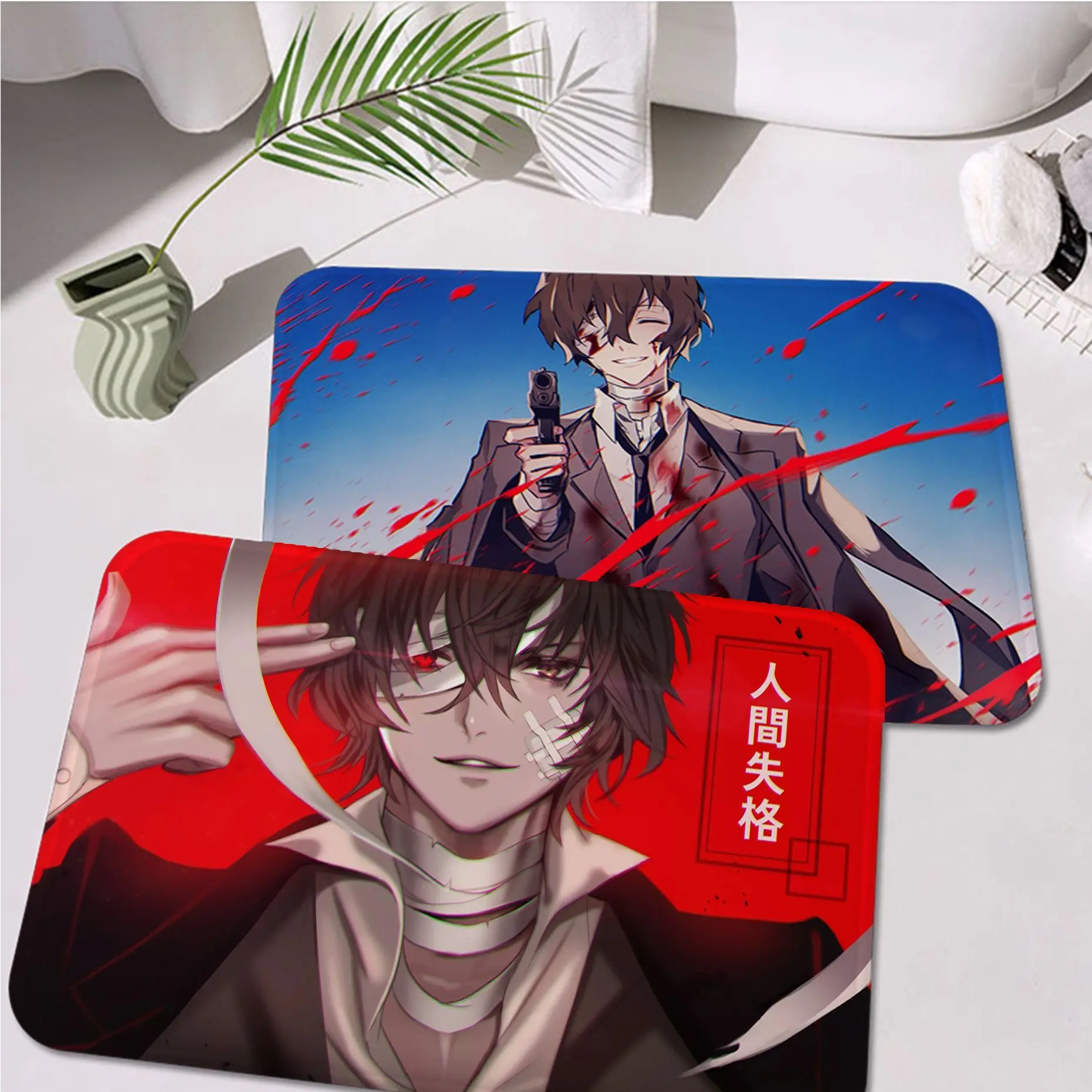 

Anime Bungo Stray Dogs Dazai Floor Mat Non-Slip Laundry Room Mat Laundry Decor Balcony Child Living Room Welcome Doormat