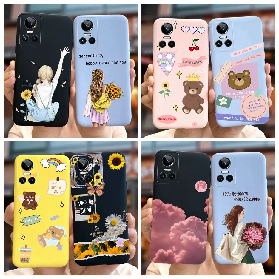 Чехол для Realme GT Neo 3 RMX3561 милый мультяшный чехол с рисунком медведя мягкие чехлы