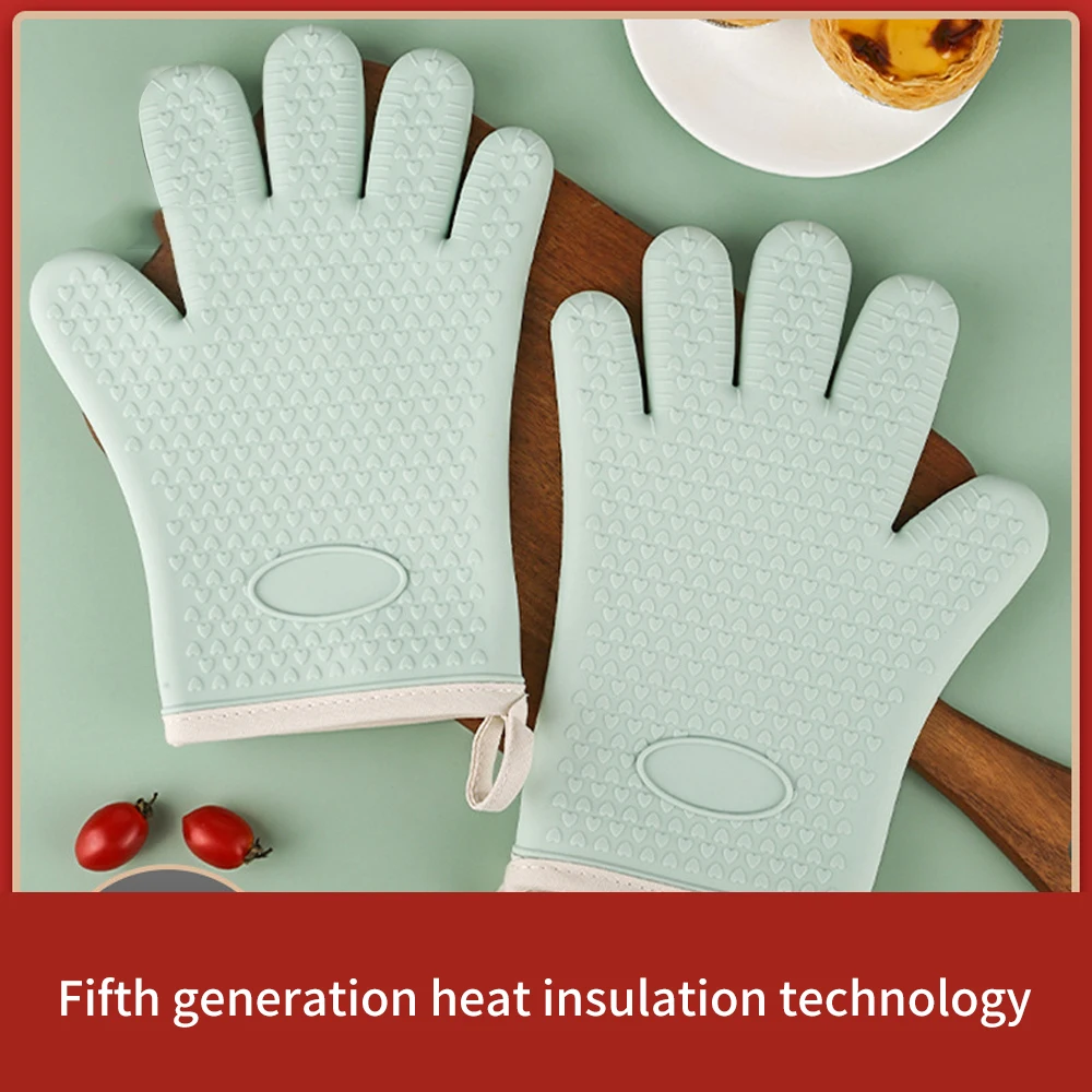 

Kitchen Heat Resistant Microwave Oven Silicone Gloves Household Scald-proof Gloves Anti-slip Pits Shall Scald-proof Gloves