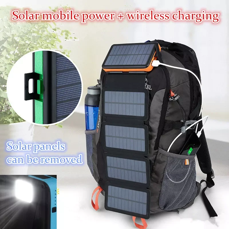 

2023New KERNUAP Solar Wireless Charger Folding Solar panel 12W Power Battery 50000mah Solar Celles Universal Phone Power Bank Ch
