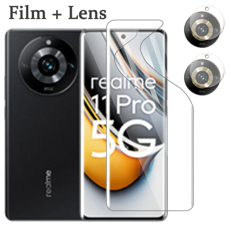 

2/4Pcs hydrogel film +camera glass on realme 11 pro plus screen protector realme 11 pro hidrogel realme 11 realme-11-pro-plus