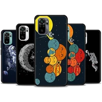 cute cartoon funny spaceman phone case for redmi 10 9 9a 9c 9i k20 k30 k40 plus note 10 11 pro soft case silicone