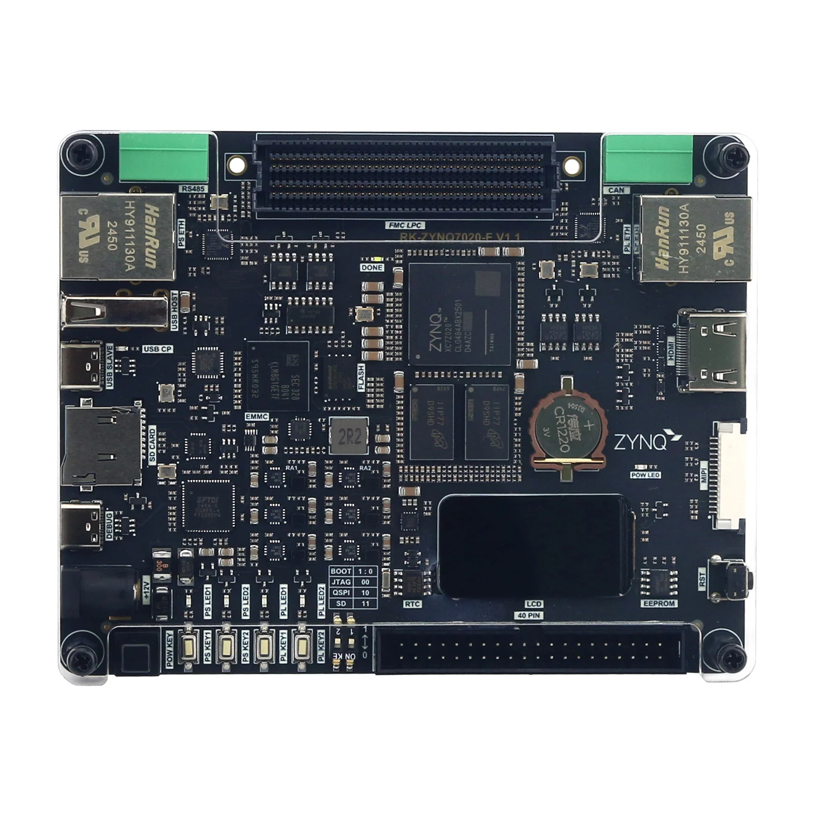 Плата разработки HamGeek RK-ZYNQ7020-F ZYNQ7020 для FPGA FMC с 40-контактным интерфейсом вводавывода, поддержка дополнительной карты AD9361 (art.: 3920da38ec809) - 3920da38ec809