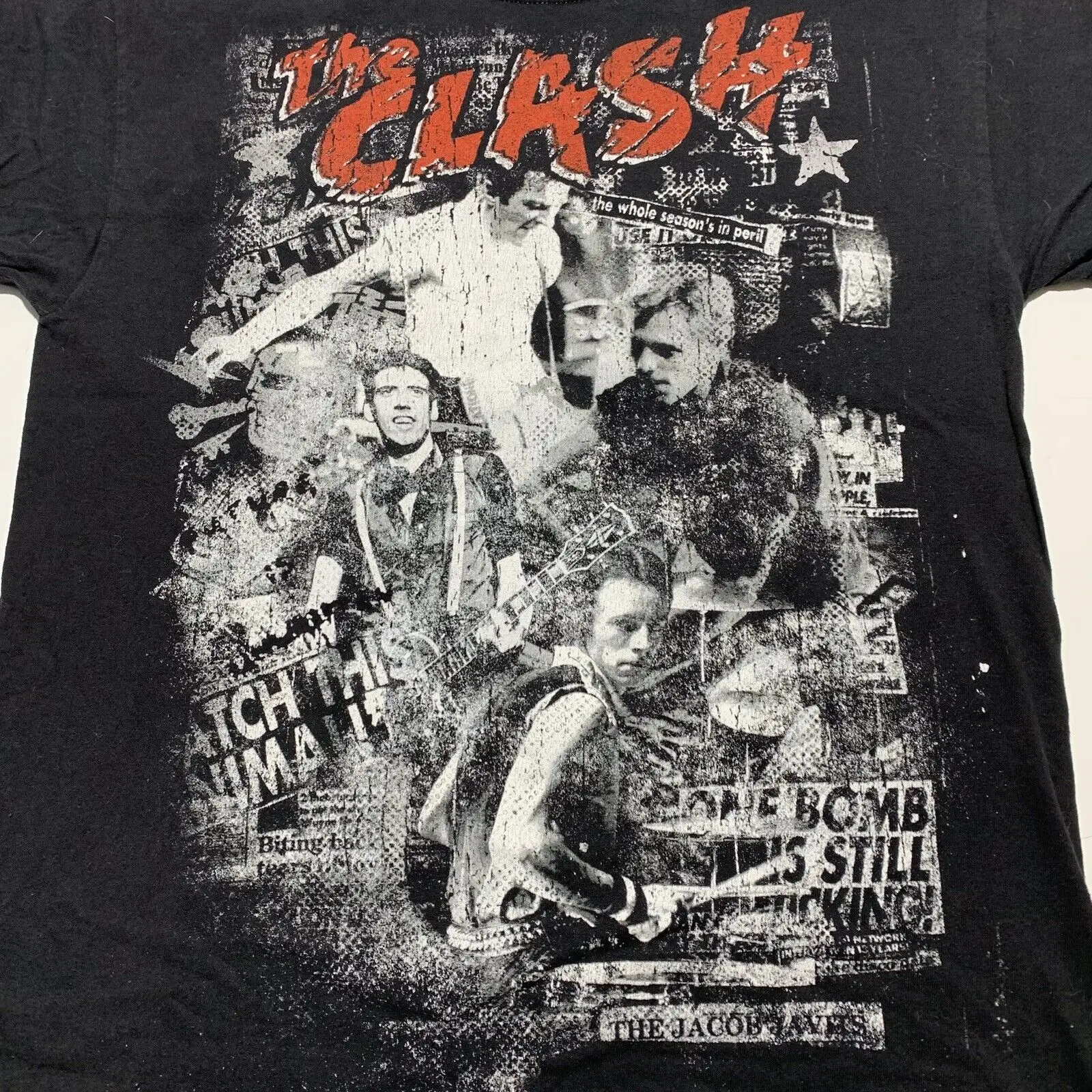 Винтажная футболка The Clash в британском стиле панк-рок-группы редкая мужская