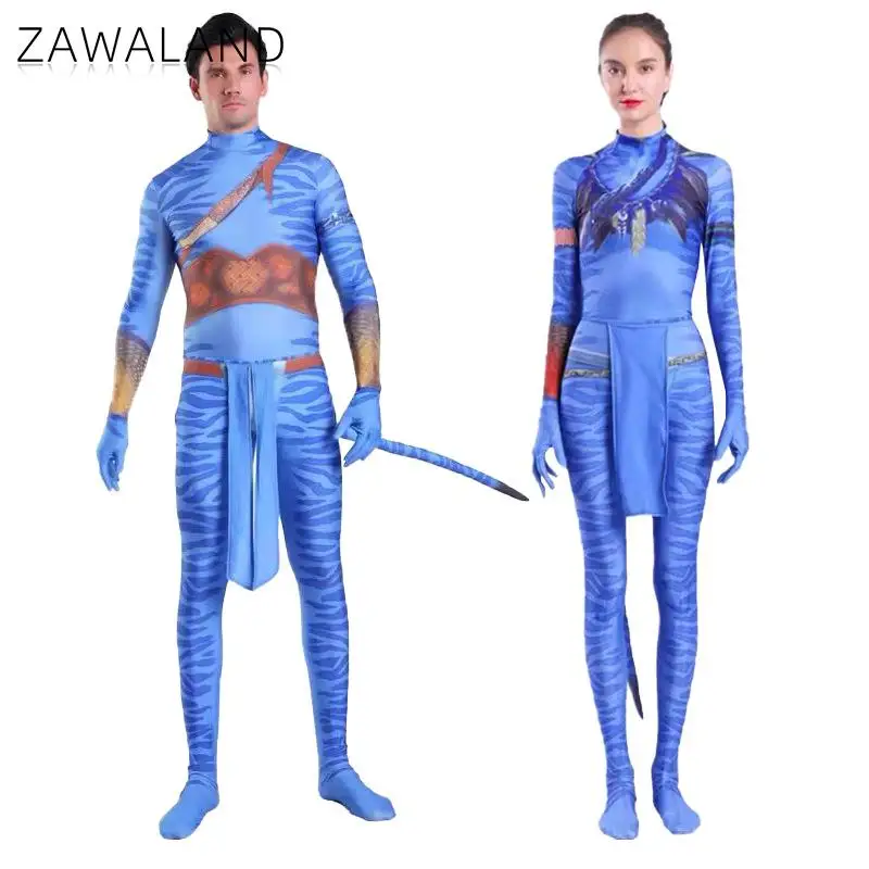 Фото Костюм Zawaland Avatar 2, одинаковый костюм для всей семьи, боди для косплея, карнавальный наряд для вечеринки на Хэллоуин, платье для выступления на сцене №2