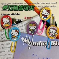 10pcs kawaii paper clip sanrio hellokittys note photo clip bookmark clip cartoon anime pin folder office supplies gifts for kids