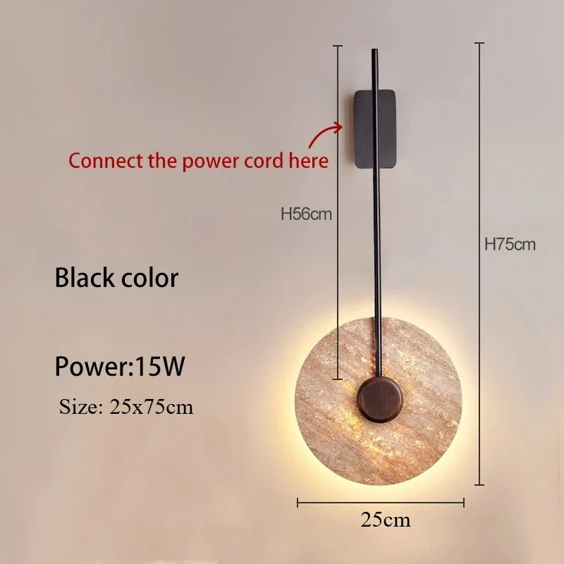 

Настенный светильник Wabi Sabi из желтого травертина