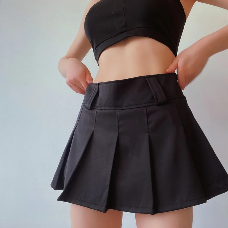 

2022 Summer Swwet Fashion Sexy Spice Girl Pleated Mini Skirt High Waist Slim Light JK Skirts Lolita Korean Sweet Women 3Q6G