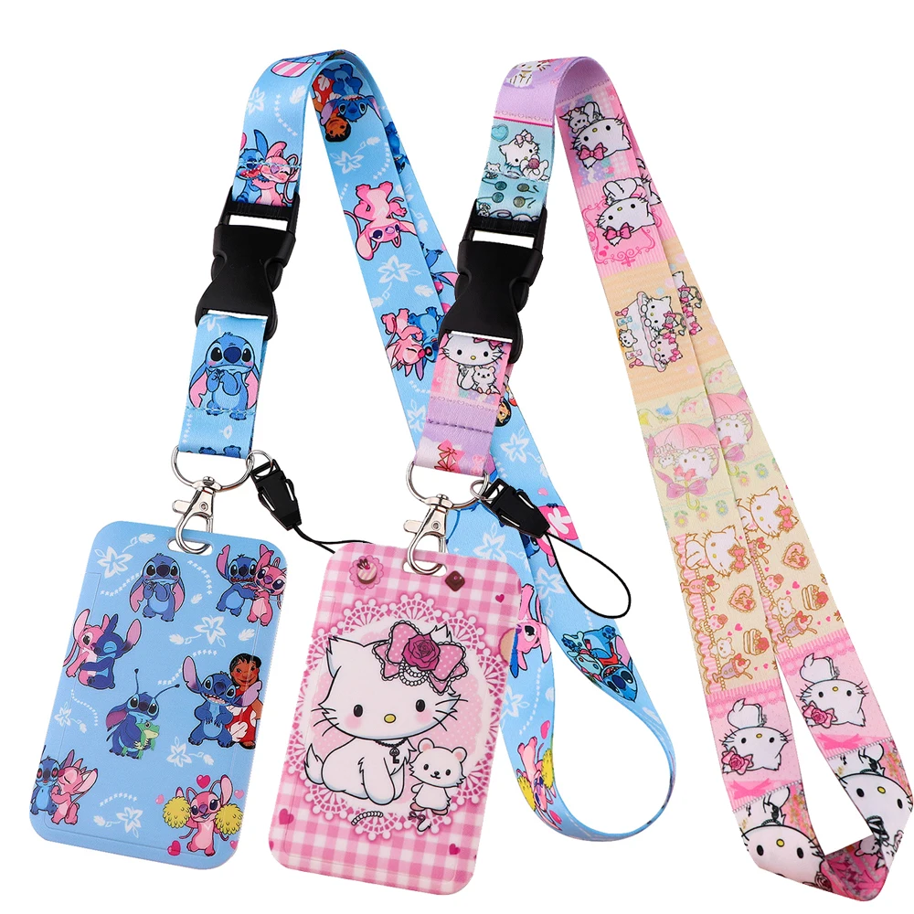 

Sanrio Novel Lanyard For Keys Chain ID Credit Card Cover Pass Mobile Phone Charm Neck Straps Badge Holder Key Ring Accessories