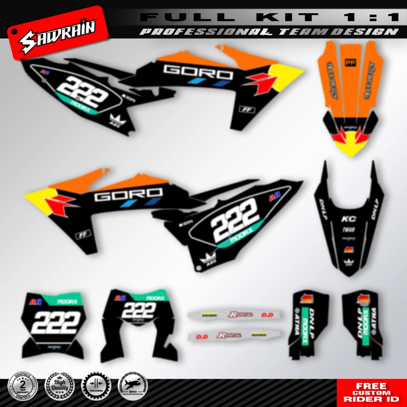 Фото Комплект наклеек для велосипеда Sawrain для KTM EXC XCW 150 200 250 300 350 400 450 500 2024 2025 2026 SX SXF 2023 2024 2025 №1