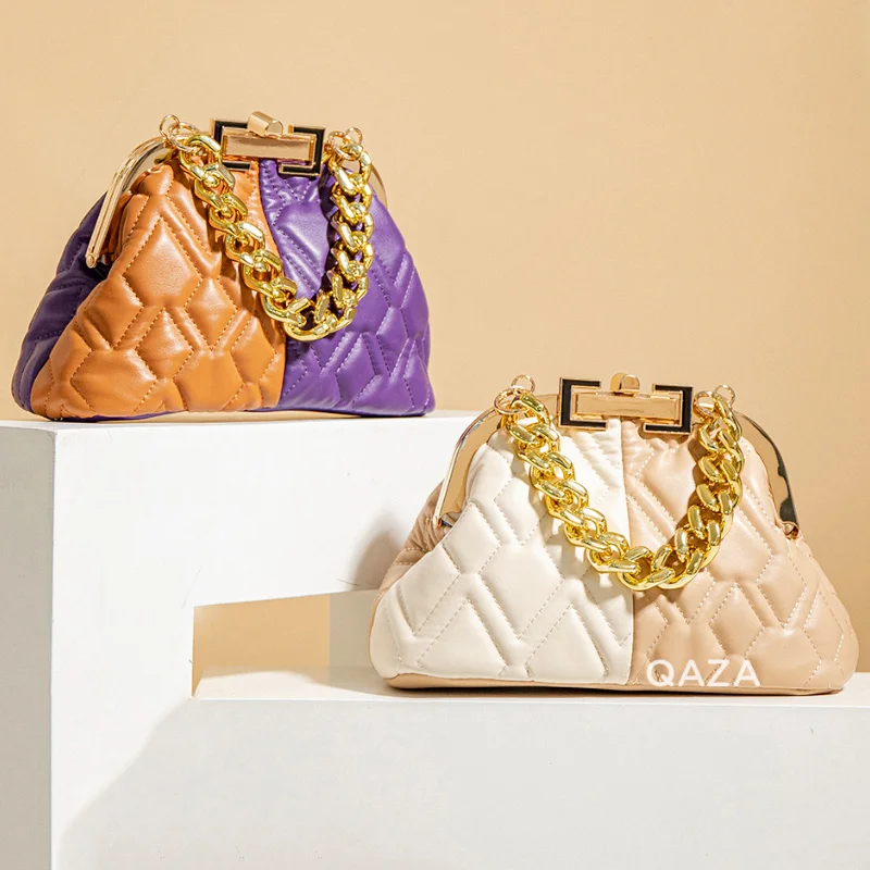 

New Designer Diamond Lattice Bags For Women Leather Ladies Evening Handbag sac a main femm a bas prix shoulder bag purses