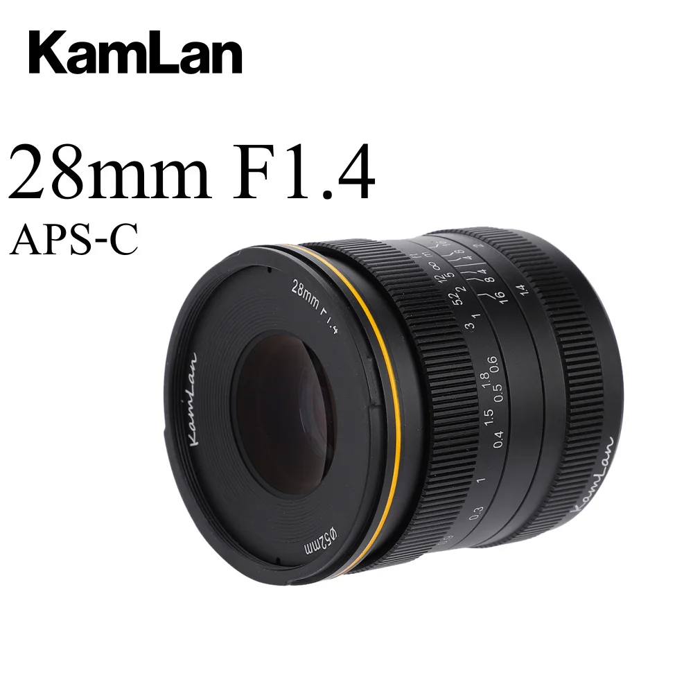 Фото Kamlan 28 мм f1.4 Широкоугольный объектив APS-C с большой диафрагмой и ручной фокусировкой для беззеркальных камер №1