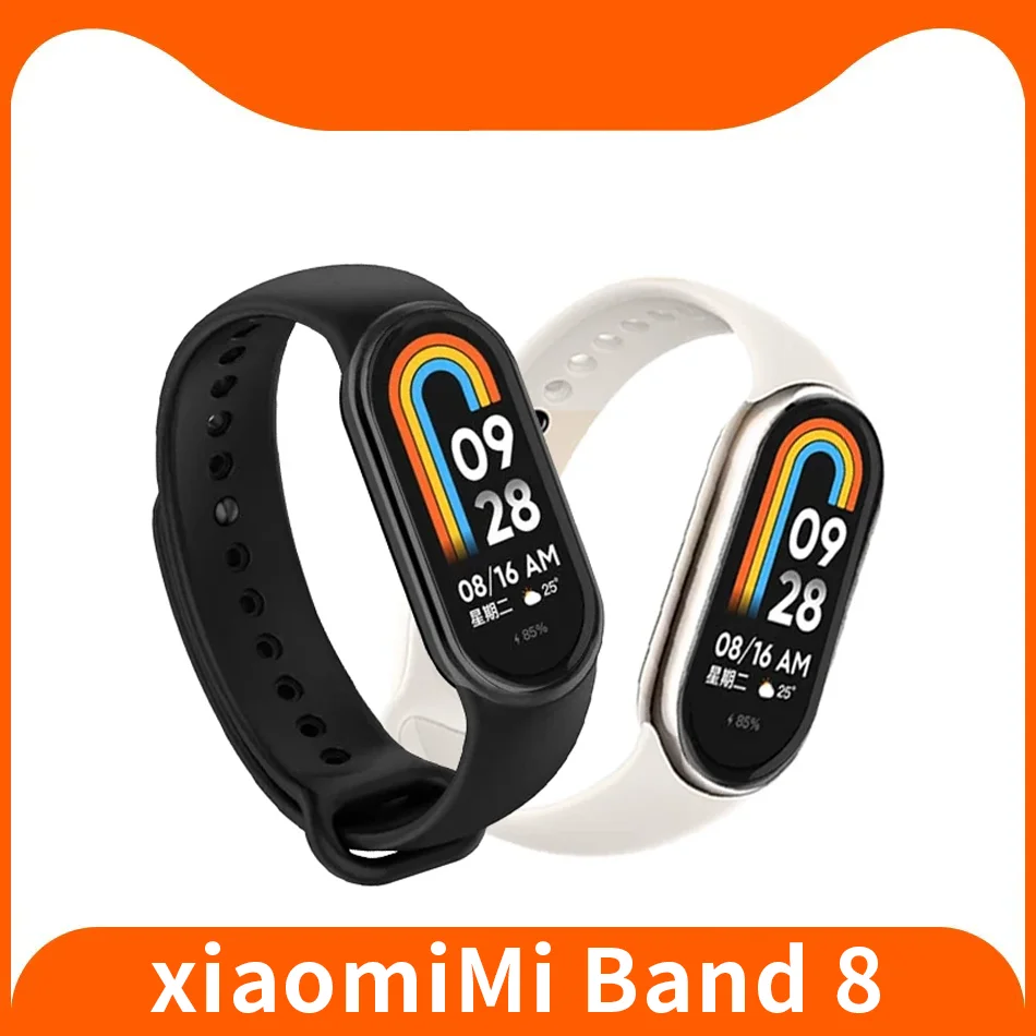 

Смарт-браслет Xiaomi Mi Band 8, фитнес-трекер с цветным AMOLED экраном, с функцией измерения уровня кислорода в крови, с поддержкой Bluetooth, водонепроницаемый смарт-браслет, 7 цветов