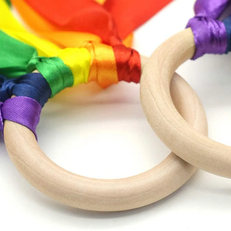 Забавные детские ленты для детского сада запястья радужная танцевальная лента