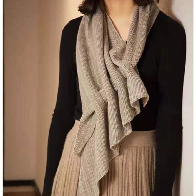 Модная весенне-осенняя вязаная шаль женская крючком наплечная защита для шеи