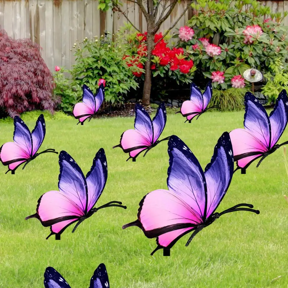 

Butterfly Stake Sharp Tip Realistic Look Weather-proof Non-fading Decorative Vibrant Finish Outdoor Lawn Garden Insert Art Sign