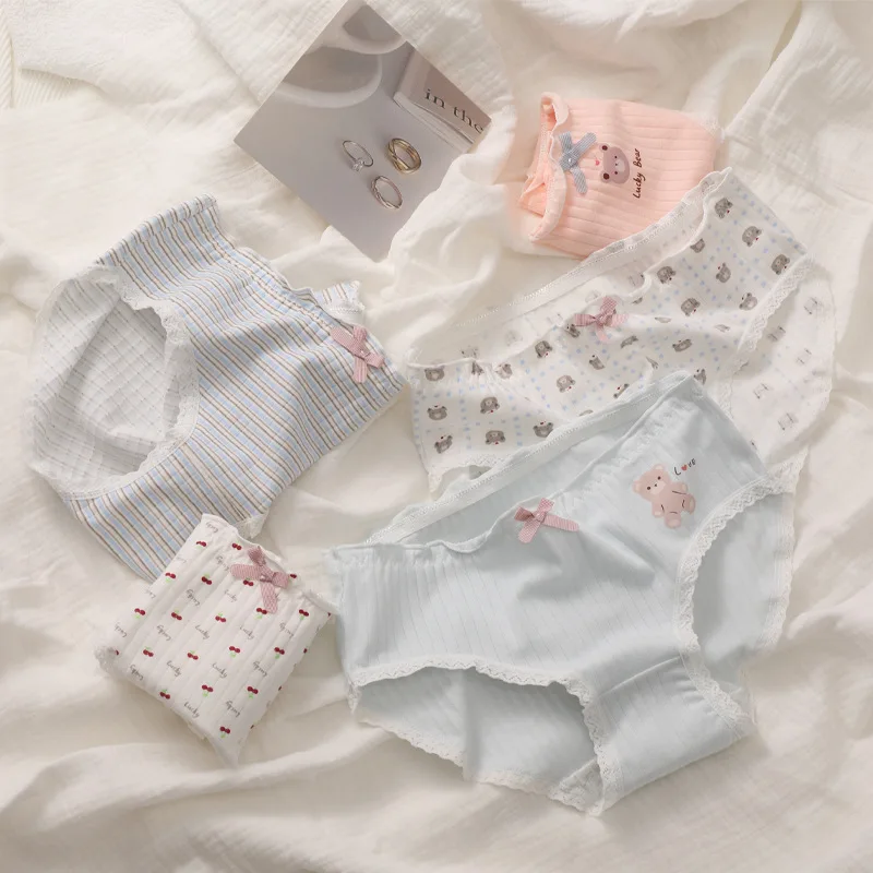 

Трусики женские из натурального хлопка, с забавным мультяшным принтом