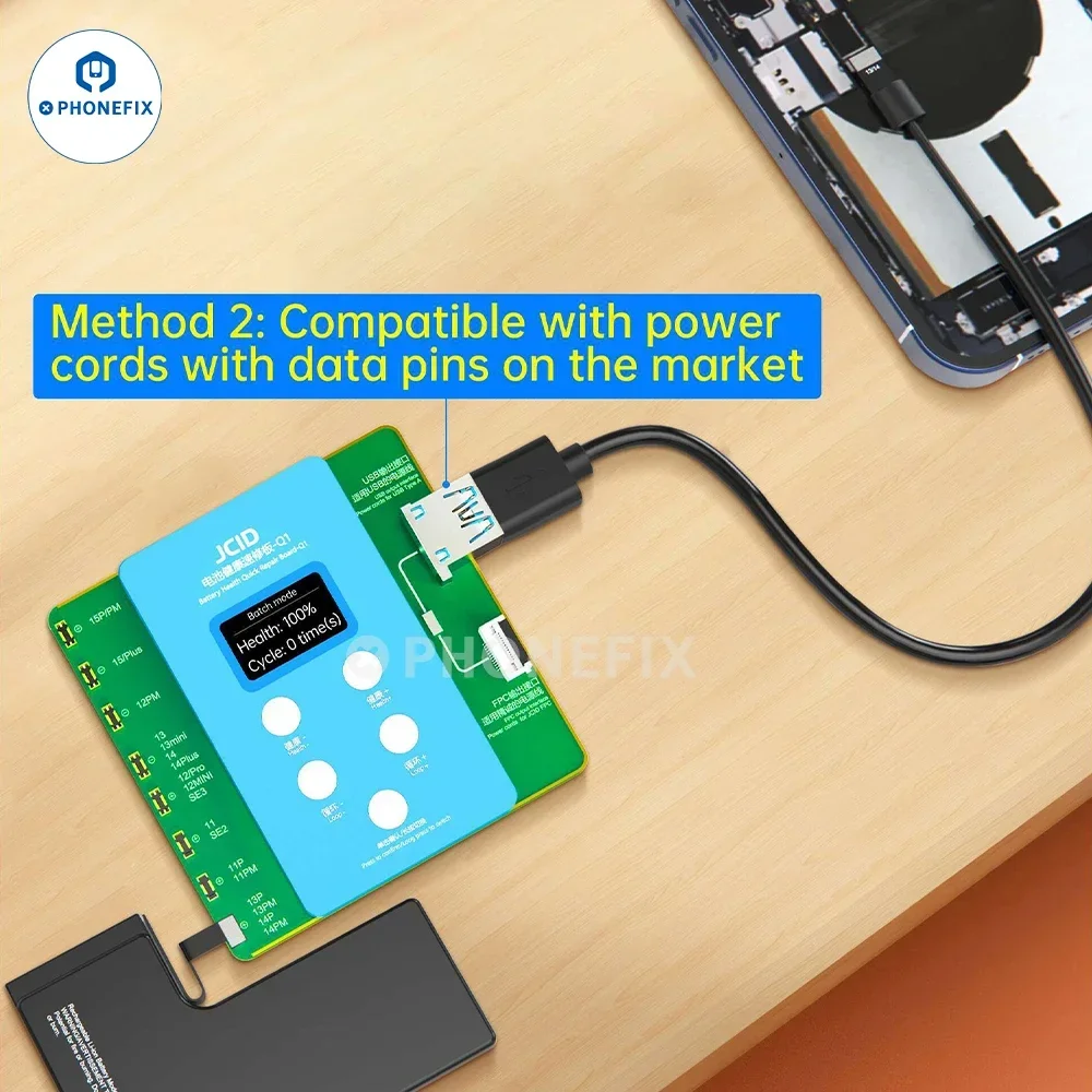 JCID Q1 Оригинальный аккумулятор FPC ремонтный гибкий кабель для iPhone 11 12 13 14 15 Pro Max SE2 SE3