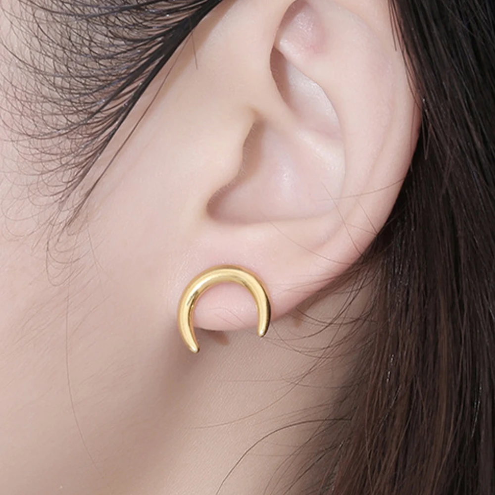 Серьги-гвоздики TGNEL Moon для женщин серьги из нержавеющей стали модные ювелирные