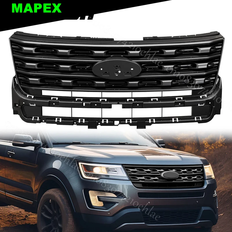 

Для Ford Explorer 2016 2017 передний бампер верхняя решетка глянцевая черная окрашенная