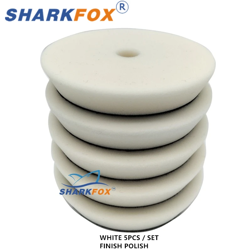 

Sharkfox 5 "/6" автомобильная губка для полировки, полировальные подушечки, плоская полировальная подушечка, удаляет царапины для полировки/вощения