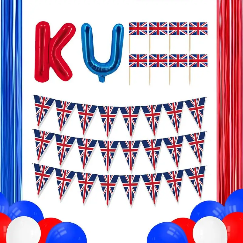 

Принадлежности для вечерние, набор украшений для тематической вечерние Юнион Джек, латексные украшения для Великобритании, набор для стиль...