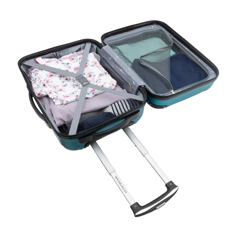 

New High-Quality 24-inch Teal Hardside Rolling Spinner Checked Luggage - Durable Stylish Design for Your Traveling Needs