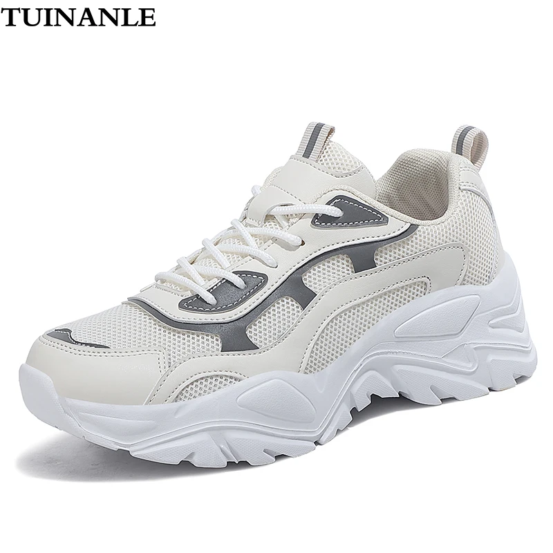 

TUINANLE Sneakers Women Vulcanize Shoes New Female Black White Platform Thick Sole Running Casual Ladies Shoes Tenis Feminino