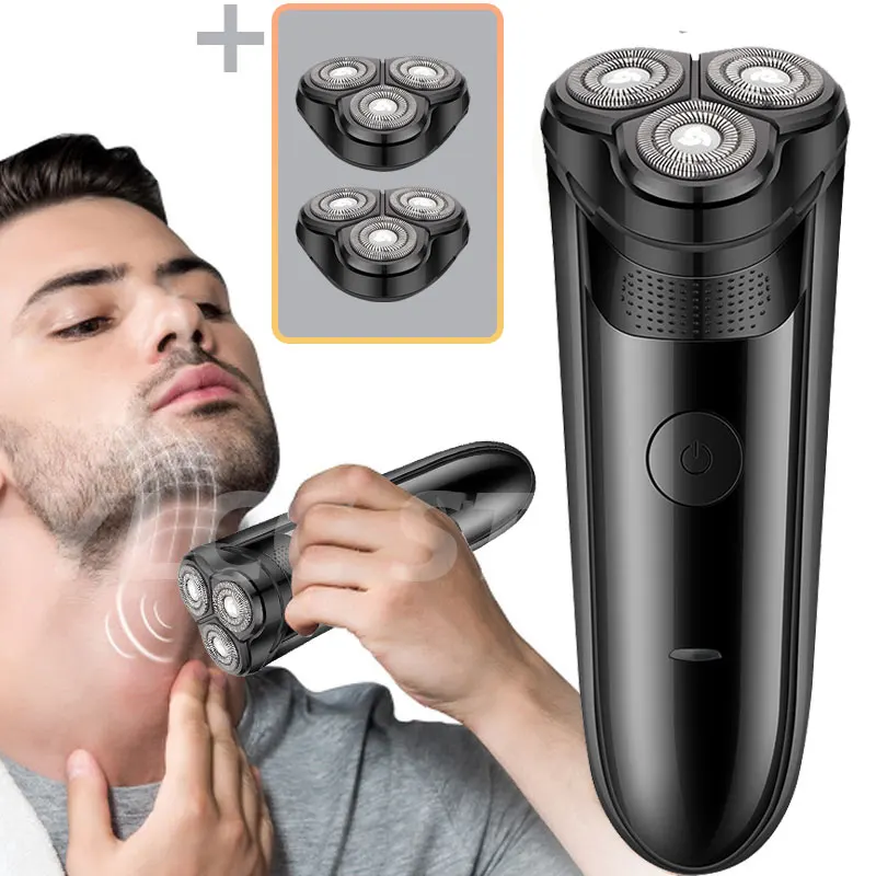 

Men's Electric Shaver USB Rechargeable Floating Shaving Machine Waterproof Beard Trimmer Face Clear Clipper Razor For Men