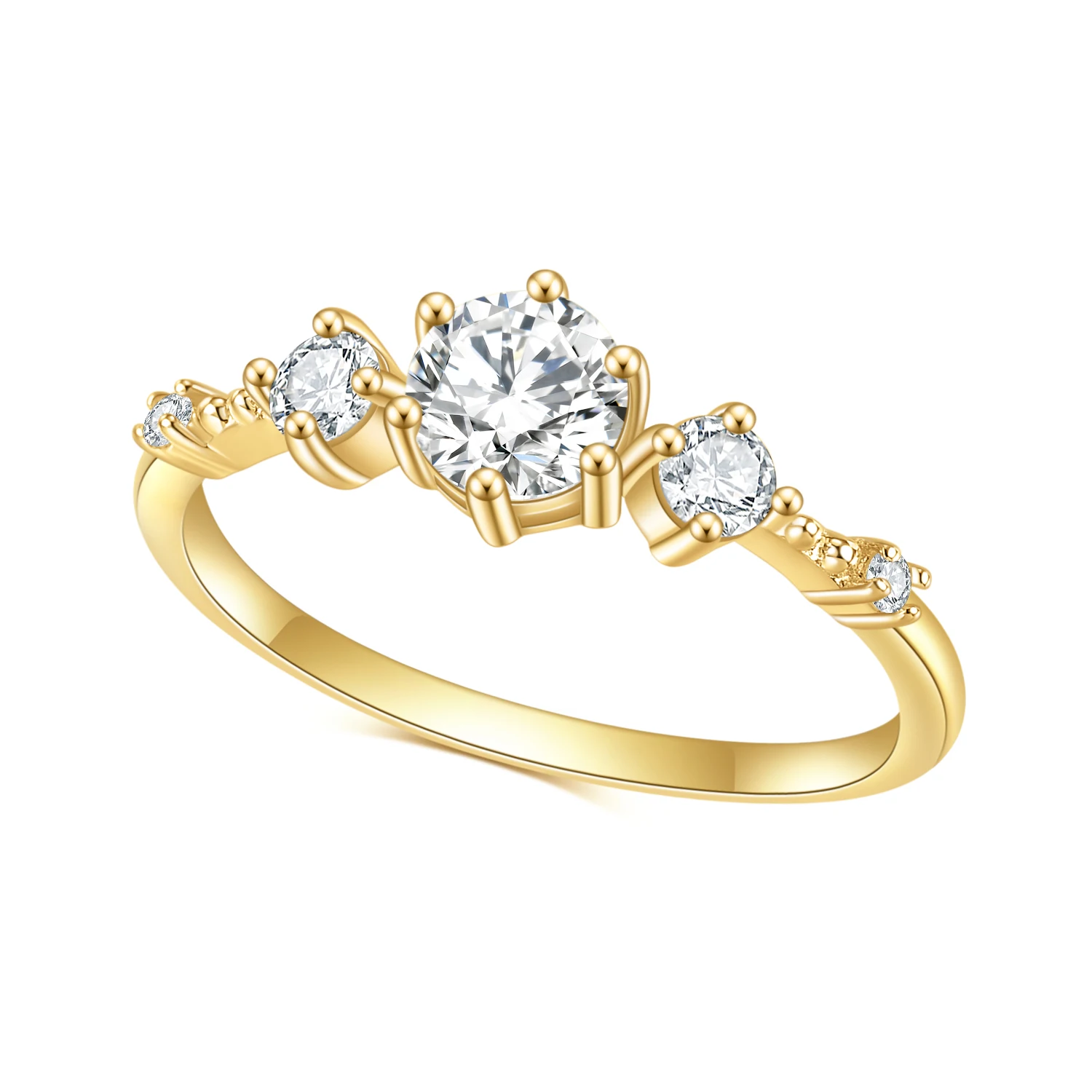 

Женское кольцо из серебра 9585 пробы с муассанитом, 14 к, 10 к